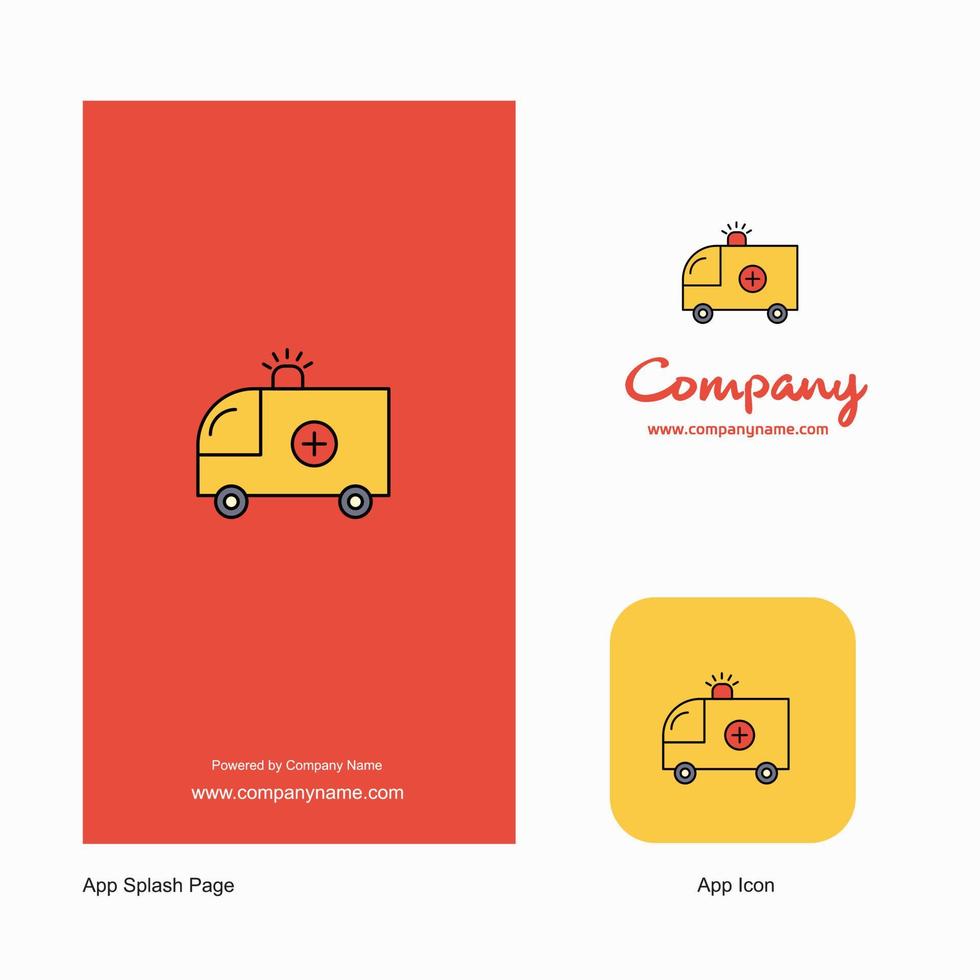 Ambulance Company Logo App Icon and Splash Page Design Creative Business App Design Elements vector