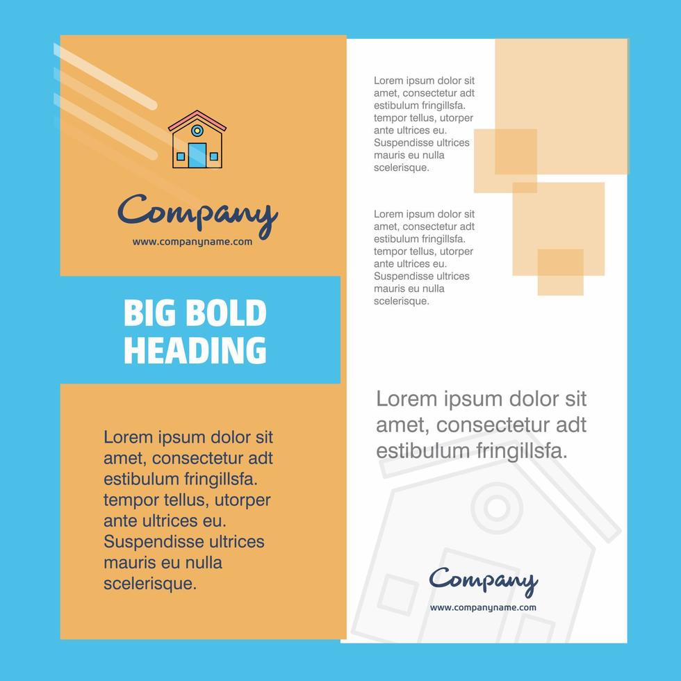 House Company Brochure Title Page Design Company profile annual report presentations leaflet Vector Background