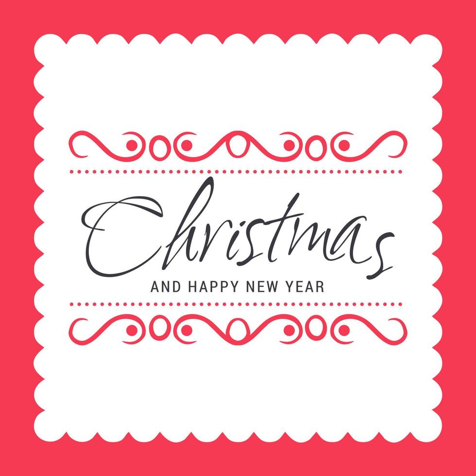 Christmas greetings card design with red background vector