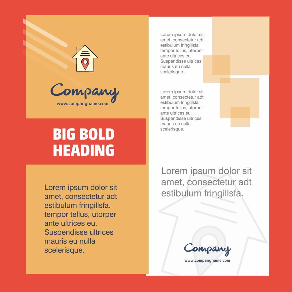 House location Company Brochure Title Page Design Company profile annual report presentations leaflet Vector Background