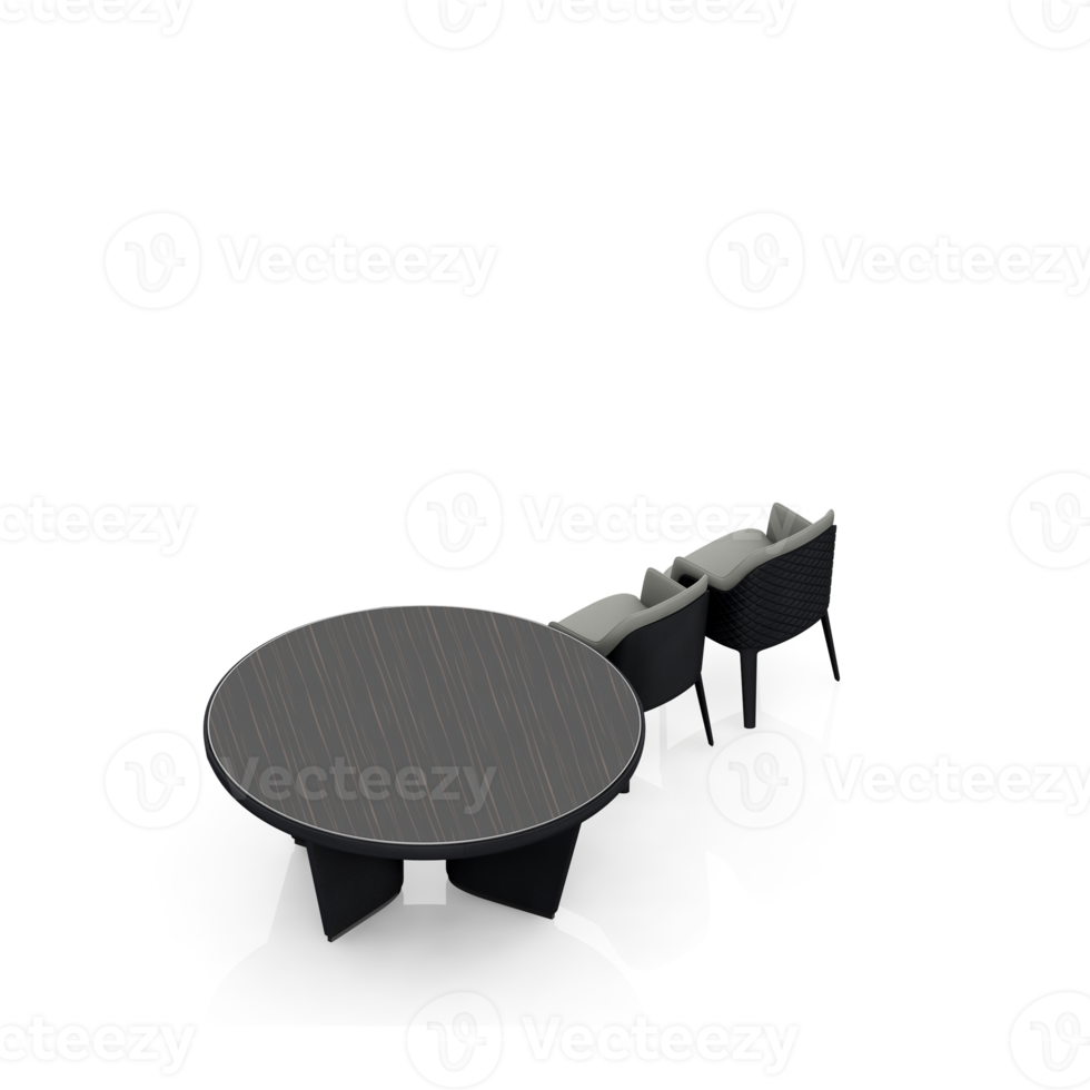 Isometric Table Set 3D render png