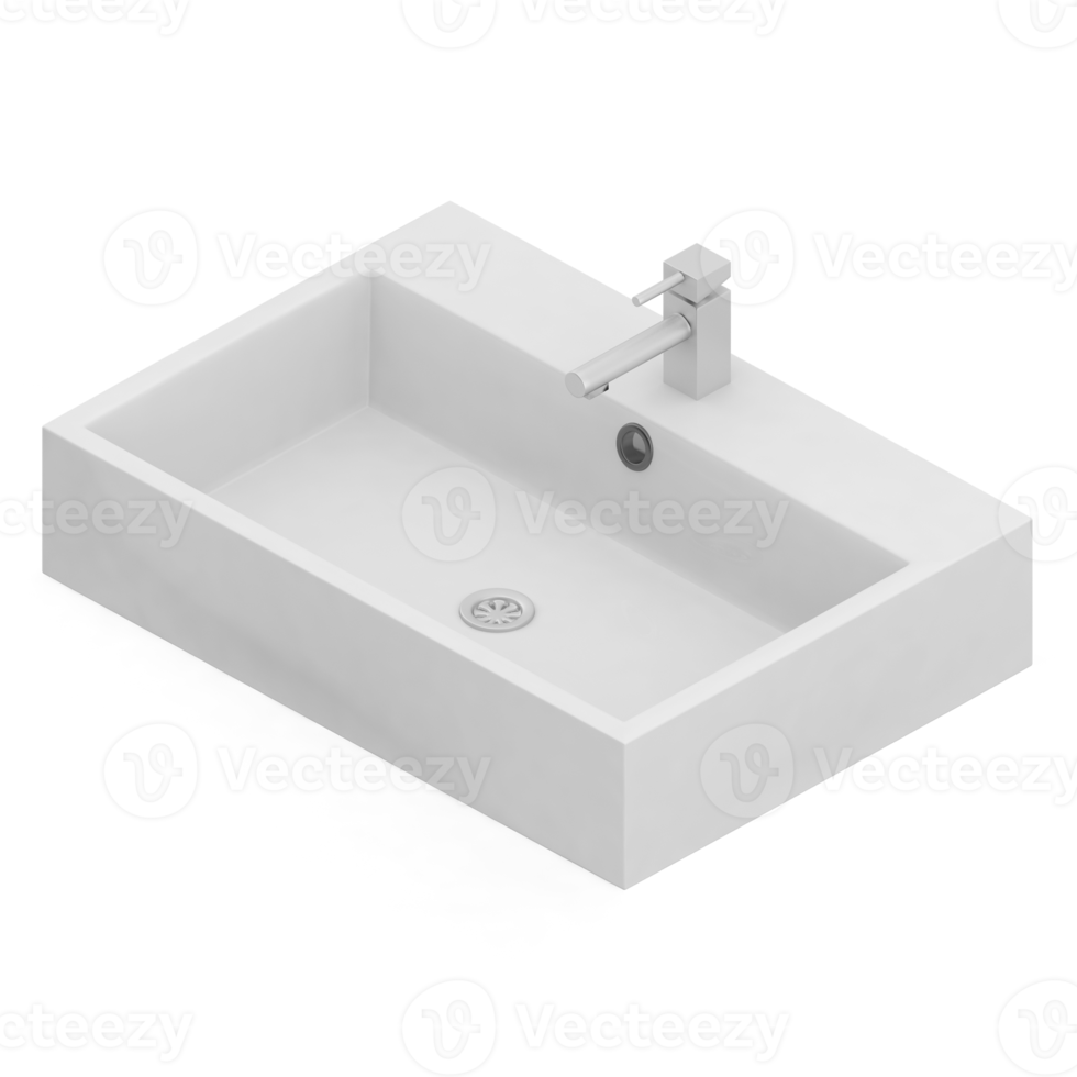 Isometric bathroom items 3D isolated render png