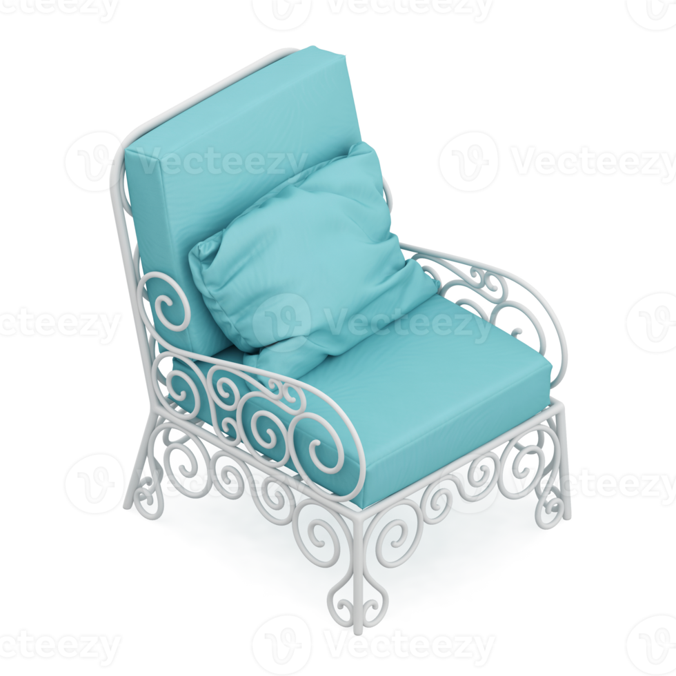 chaise isométrique rendu isolé 3d png