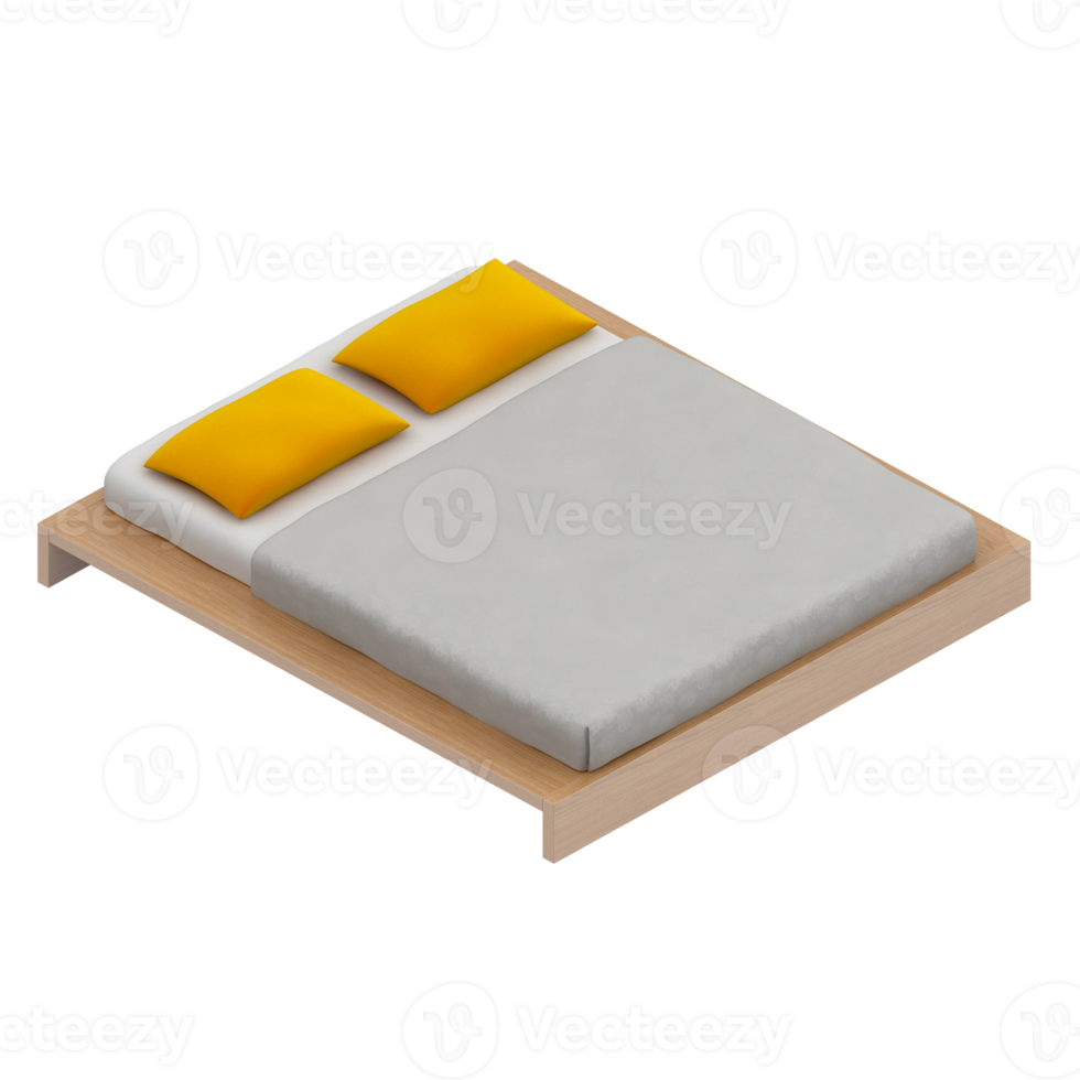 isometrisches schlafzimmer 3d rendern png