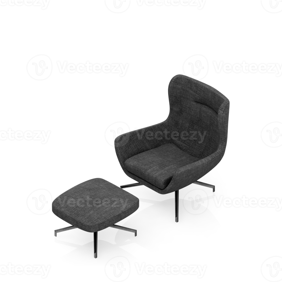 Isometric Chair 3D isolated rendering png