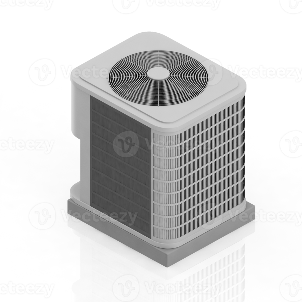 Isometric air conditioning 3D render png