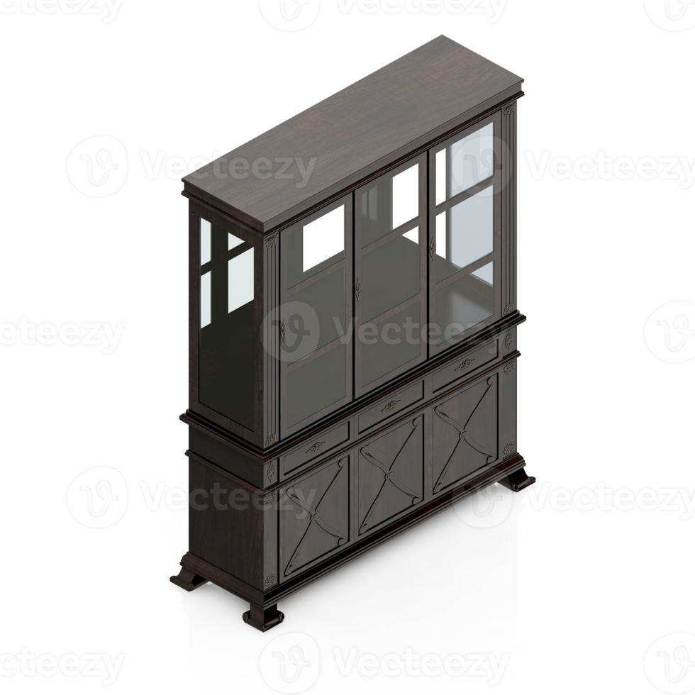 Isometric Cabinet 3D render png