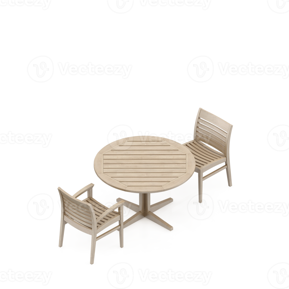 Isometric Table Set 3D render png