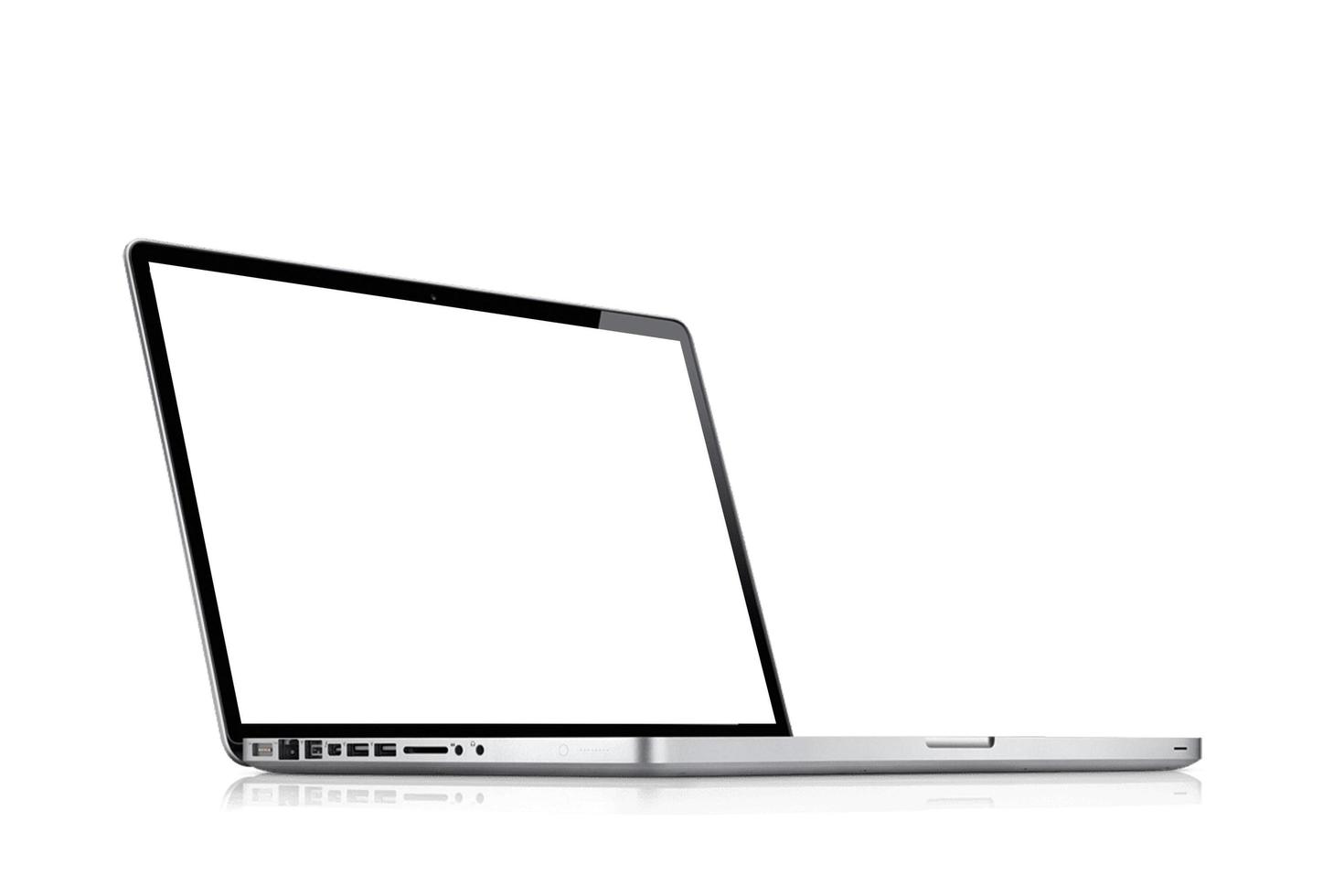 Laptop official work in table mockup photo