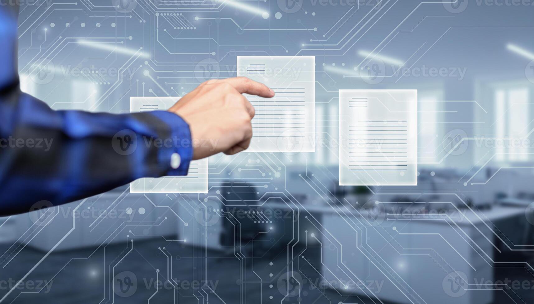 Digital document online Electronic signature, document management paperless office E signing, signing business contract concept Virtual Technology AR Augmented Reality or VR Virtual Reality metaverse photo