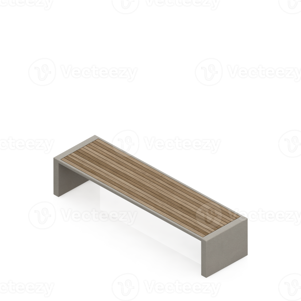 Isometric bench 3D render png