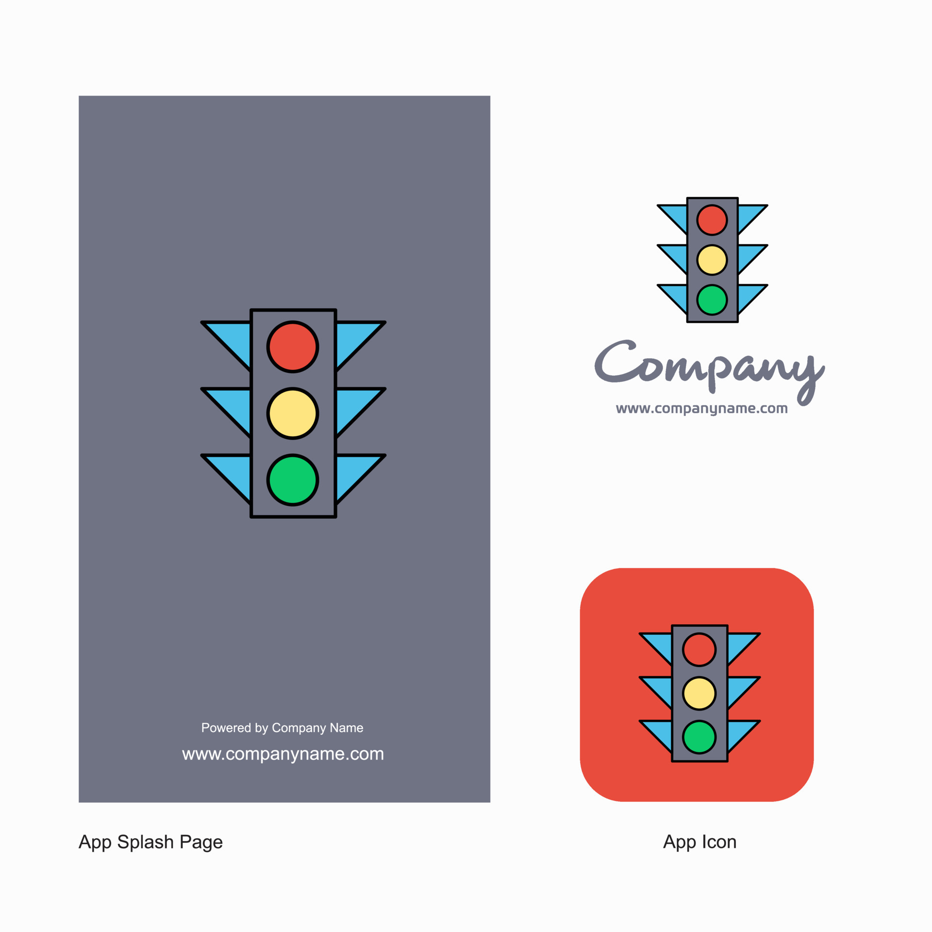 Traffic signal Company Logo App Icon and Splash Page Design Creative