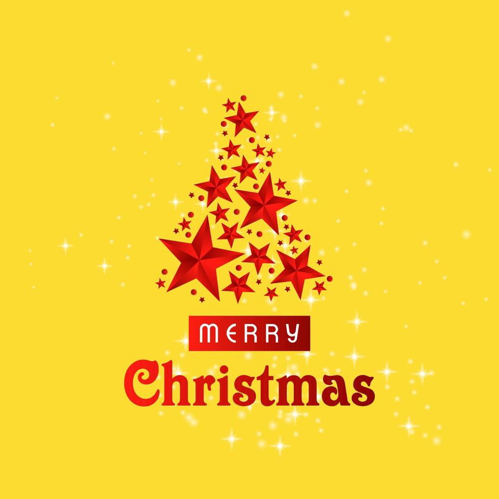 Christmas card design with elegant design and yellow background vector