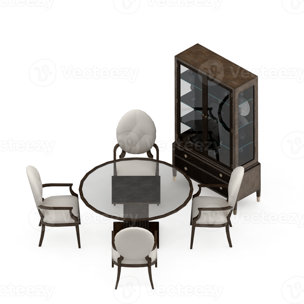 isometrische tafel reeks 3d geven png