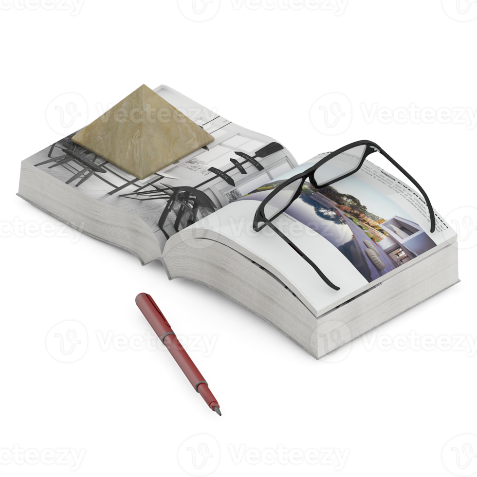Isometric Books 3D render png
