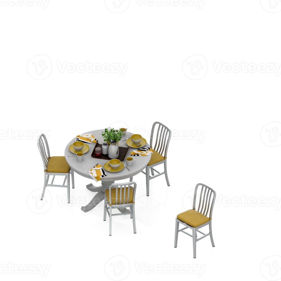 Isometric Table 3D render png