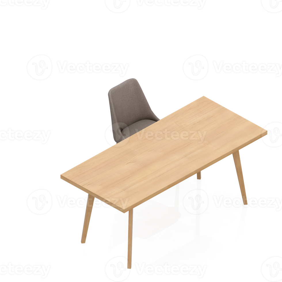 Isometric Table Set 3D render png
