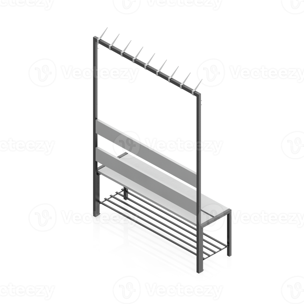 Isometric bench 3D render png