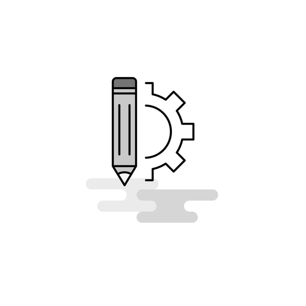 Pencil Web Icon Flat Line Filled Gray Icon Vector