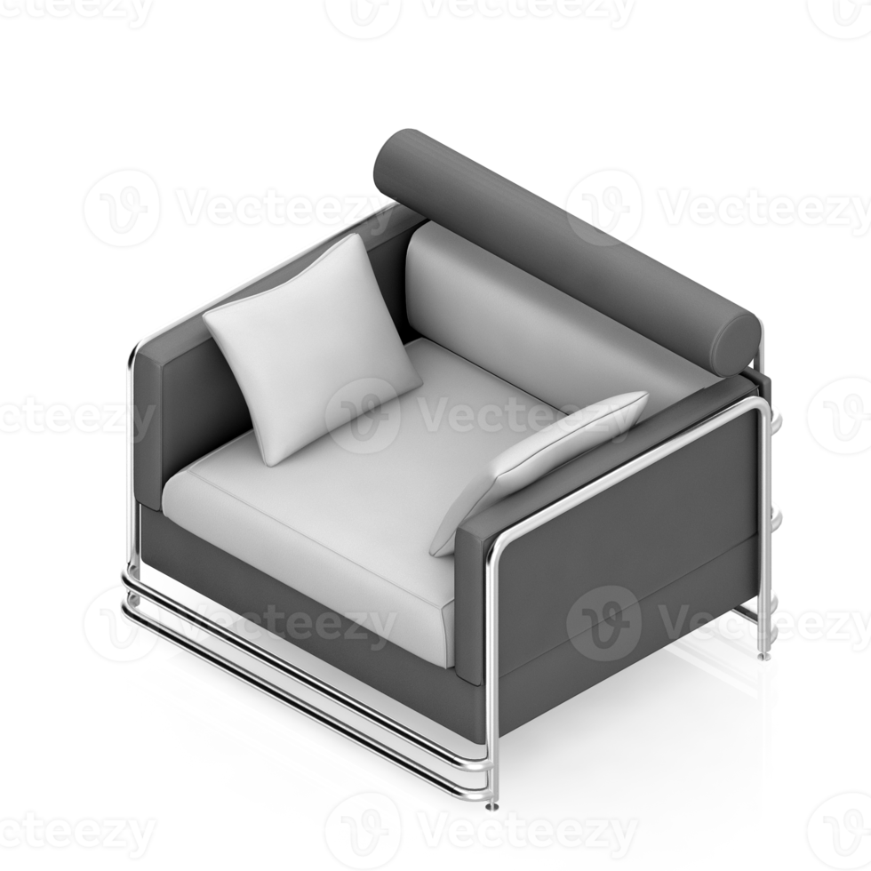 Isometric Chair 3D isolated rendering png