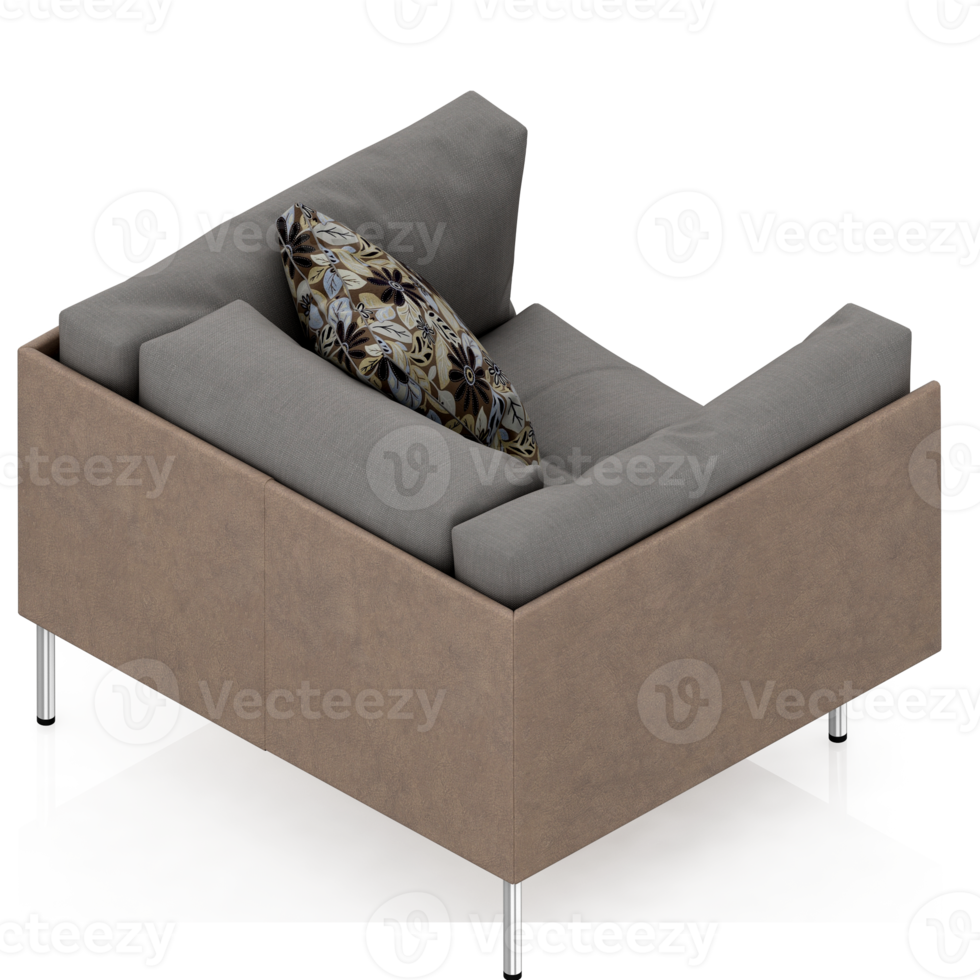 Isometric Armchair Isolated 3D render png