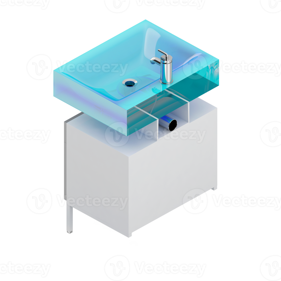 Isometric bathroom items 3D isolated render png