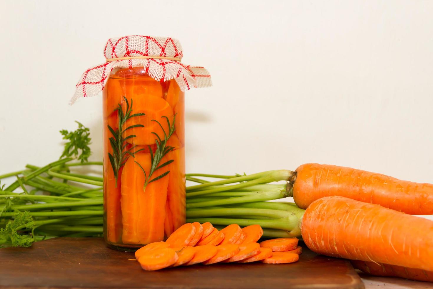 artisan preparation of pickling fresh organic carrots photo