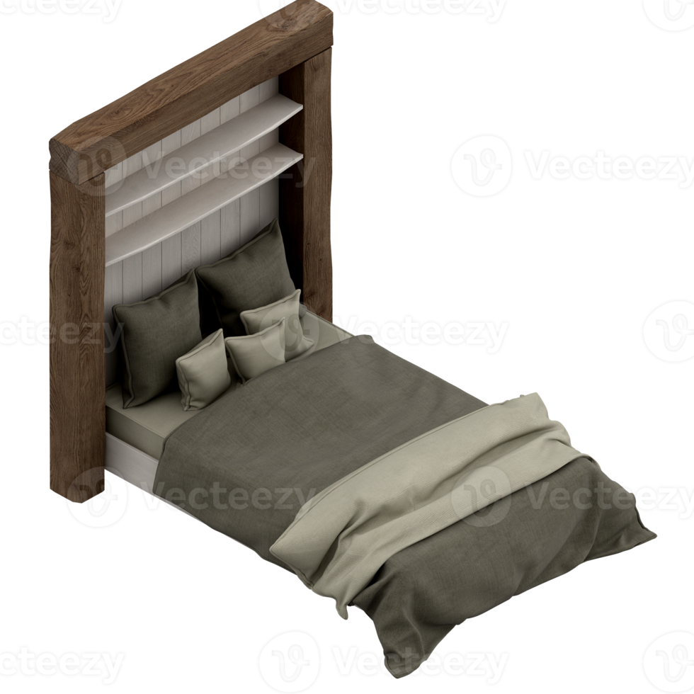 isometrico Camera da letto 3d rendere png