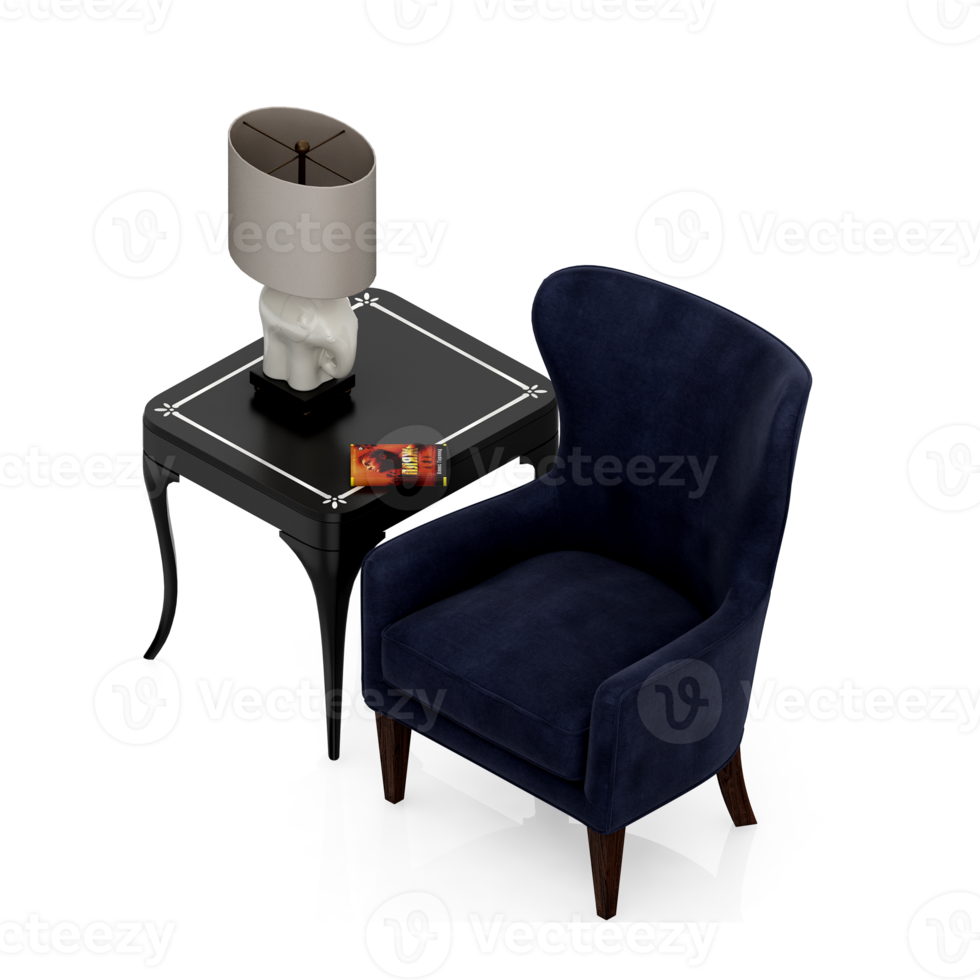 fauteuil isométrique rendu 3d isolé png