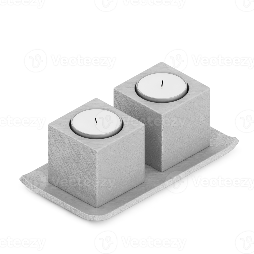 Isometric Candles 3d render png