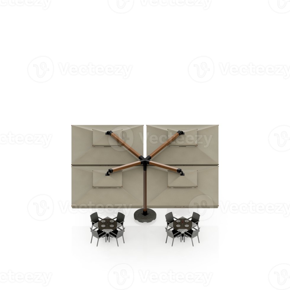 Isometric Table Set 3D render png