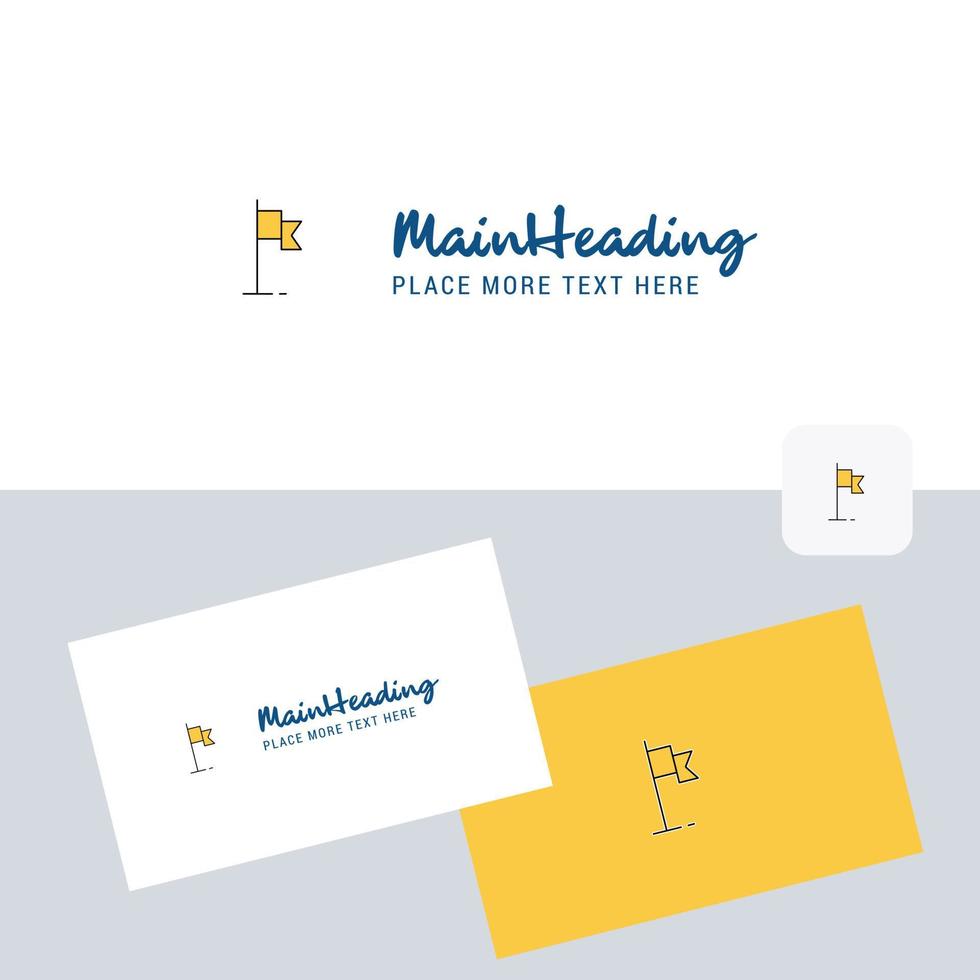 Sports flag vector logotype with business card template Elegant corporate identity Vector