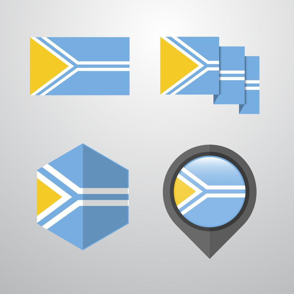 Tuva flag design set vector