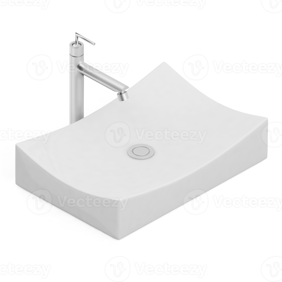 Isometric bathroom items 3D isolated render png