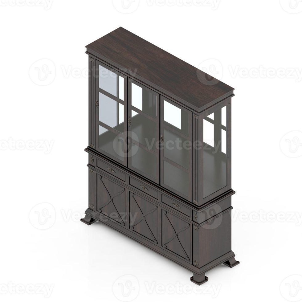 Isometric Cabinet 3D render png