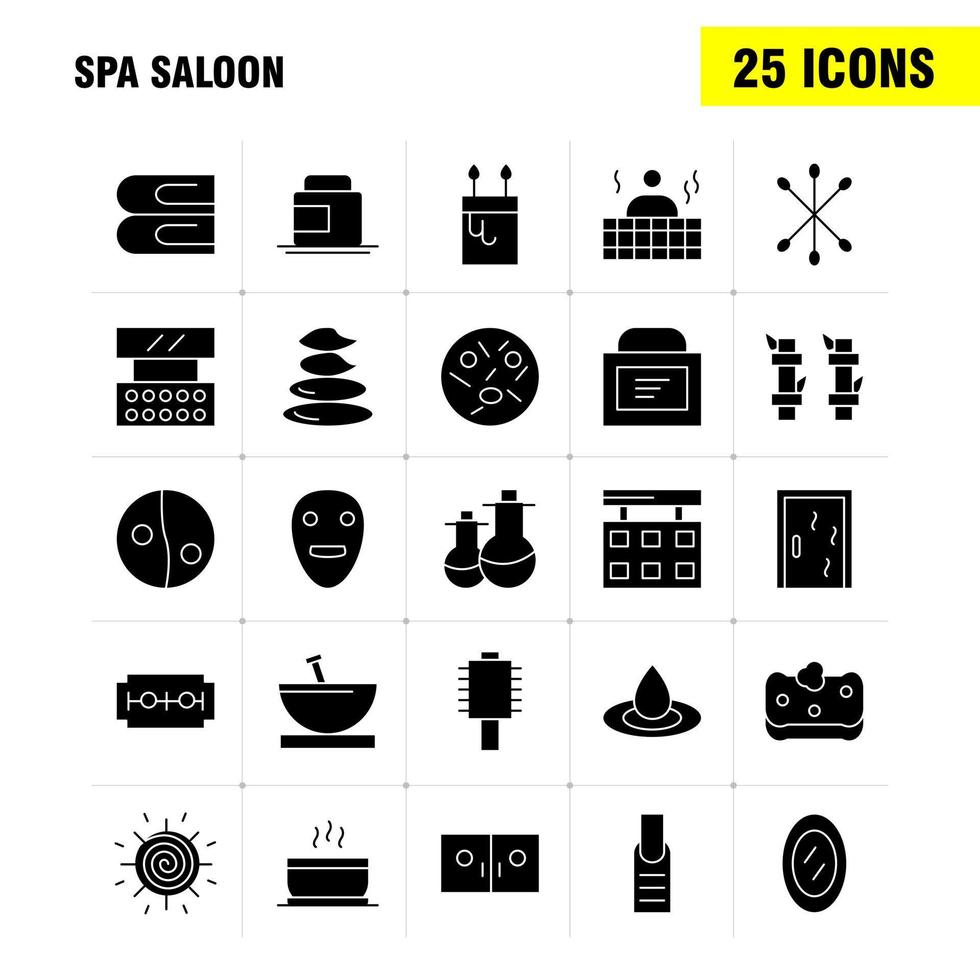 Spa Saloon Solid Glyph Icon Pack For Designers And Developers Icons Of Food Travel Eat Soup Cream Cream Jar Spa Vector