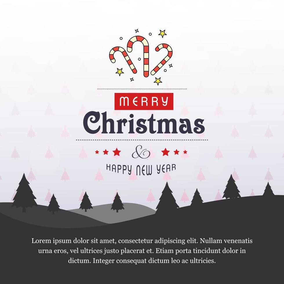 diseño de tarjeta de navidad con diseño elegante y vector de fondo claro