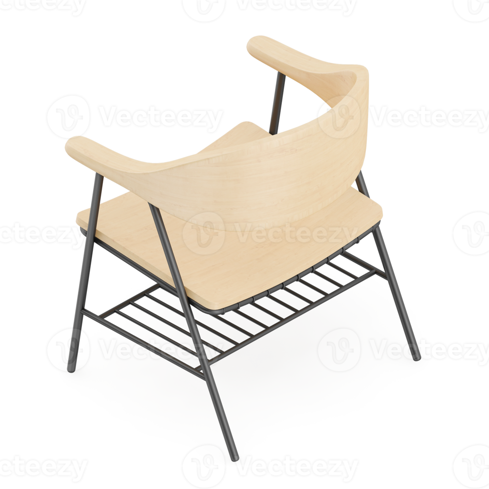 Isometric Chair 3D isolated rendering png