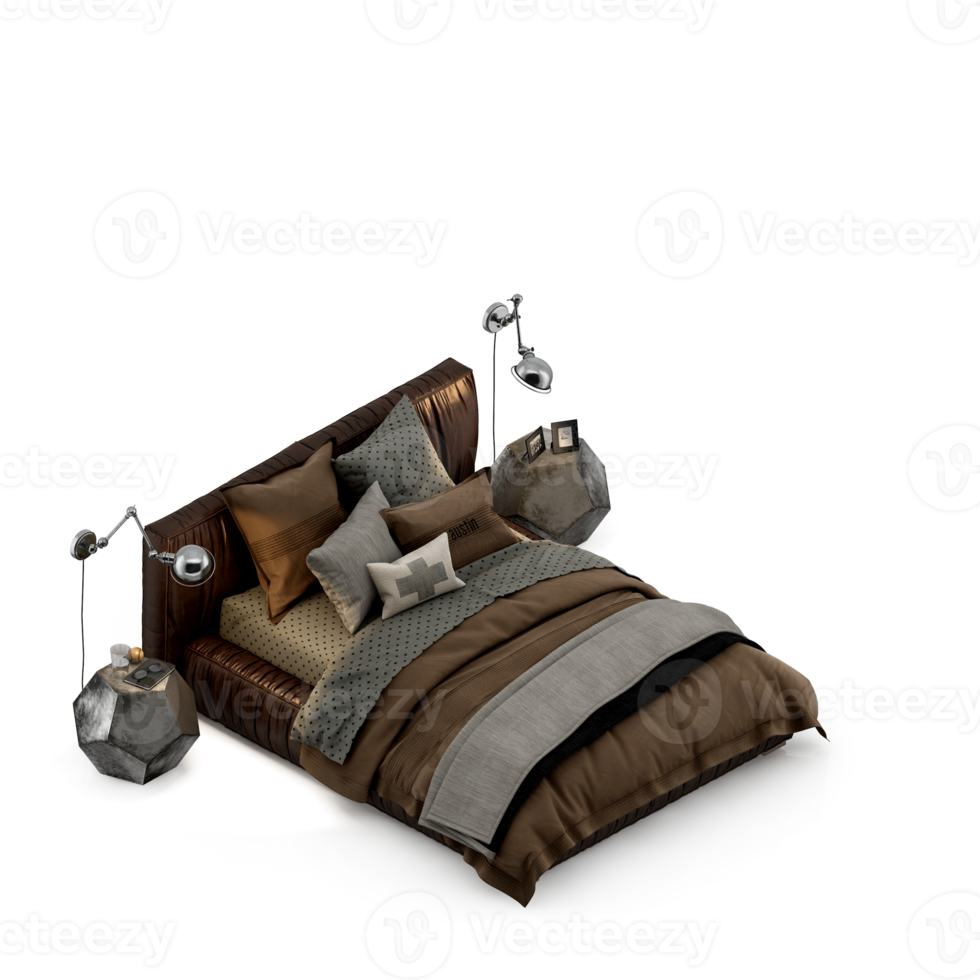 isometrisches schlafzimmer 3d rendern png