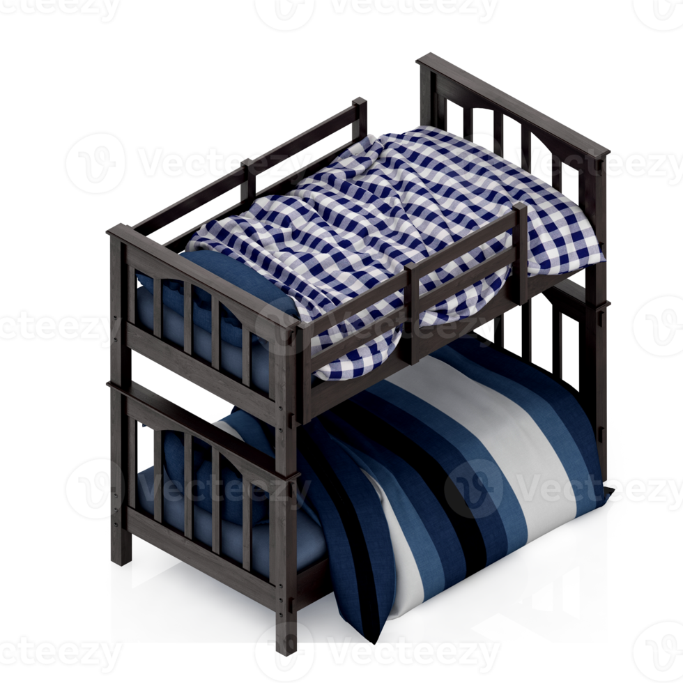 Isometric Bedroom 3D render png
