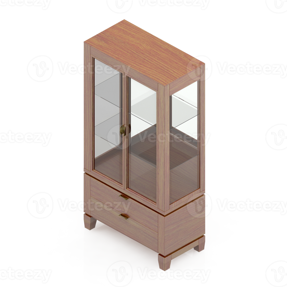 Isometric Cabinet 3D render png