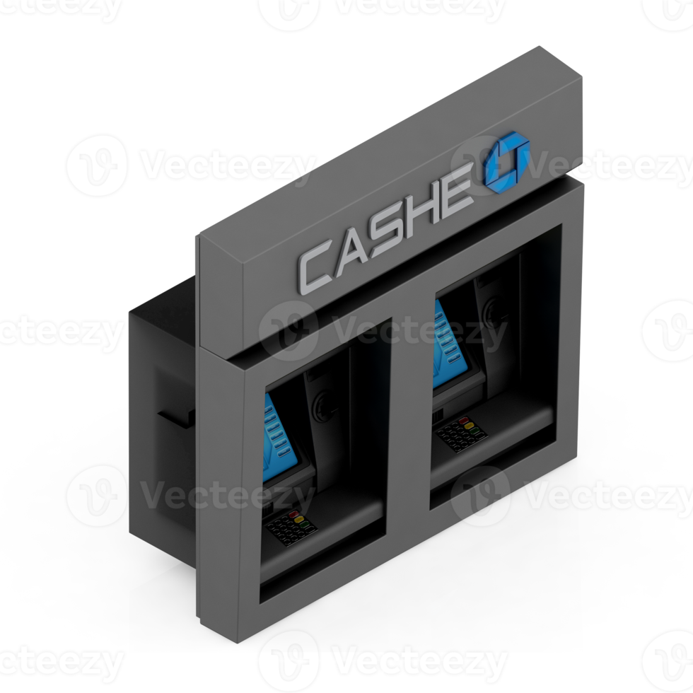 Isometric ATM 3D render png