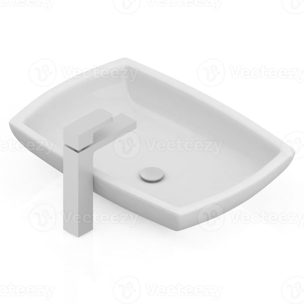 Isometric bathroom items 3D isolated render png