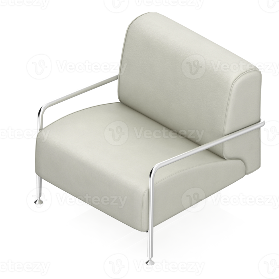 Isometric Chair 3D isolated rendering png