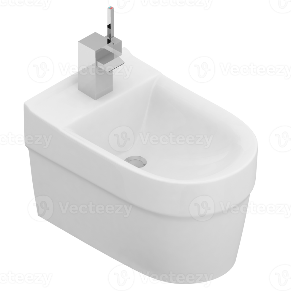 itens de banheiro isométricos renderização 3d isolada png