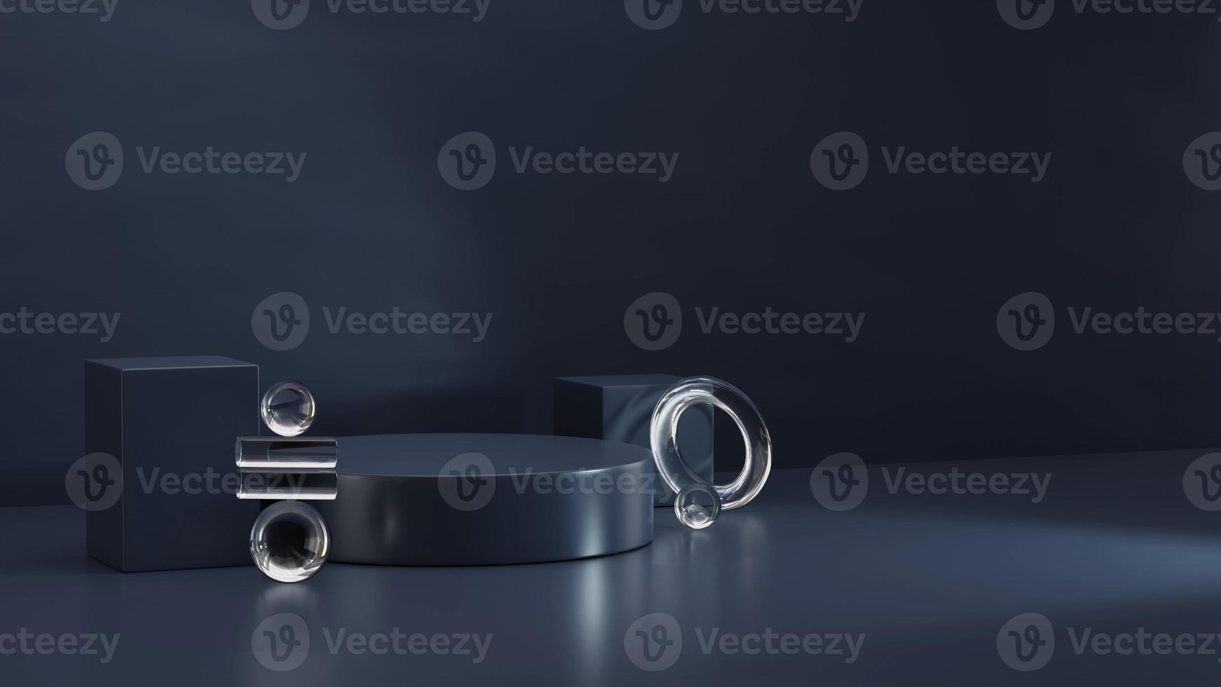 3d render podium , platform studio disply scene with spotlight.  showcase scene for product presentation. photo