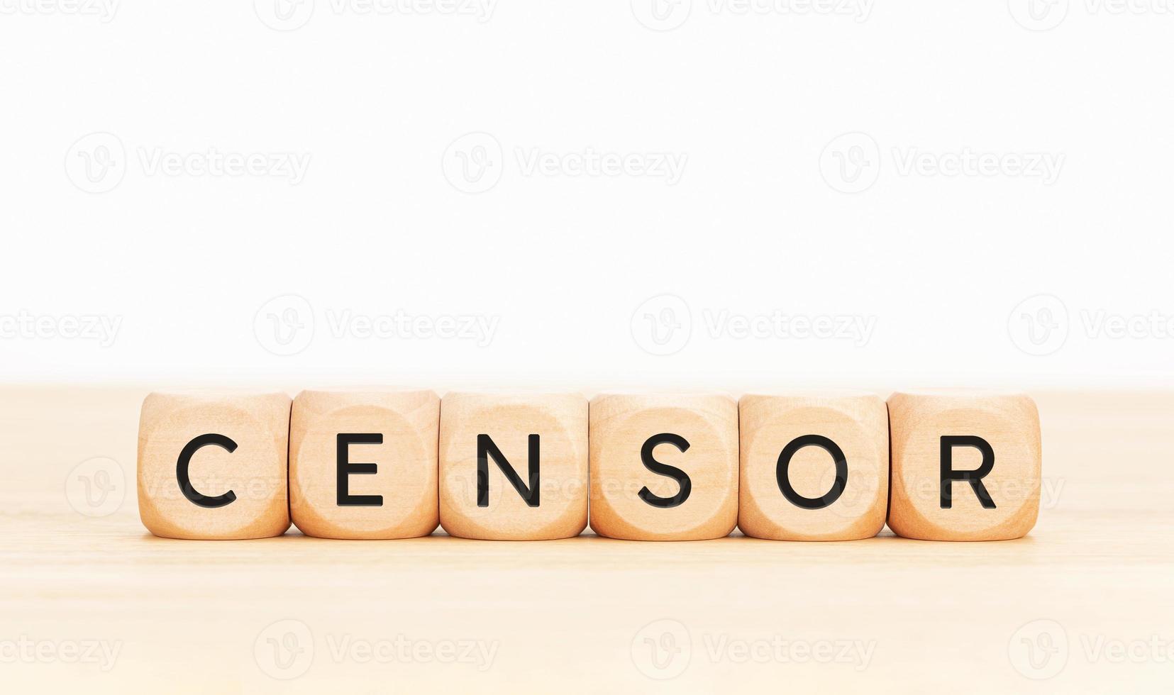 Censor word on wooden blocks. Copy space photo