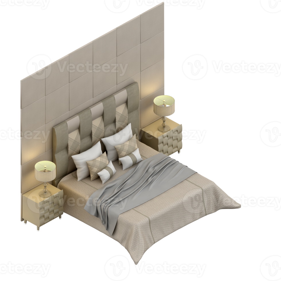 isometrico Camera da letto 3d rendere png