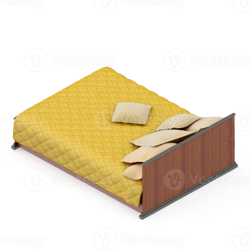 renderização 3d de quarto isométrico png