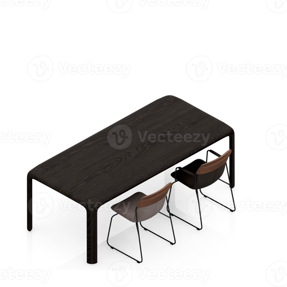 Isometric Table Set 3D render png